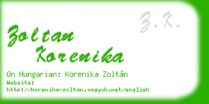 zoltan korenika business card